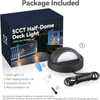 LEONLITE 12-Pack Update 5CCT LED Low Voltage Deck Lights, 180LM 3.74inch Landscape Step Railing Fence Light, 12-24V AC/DC, CRI90, Die-cast Aluminum Housing & Frosted Glass Lens, UL Cord, Black