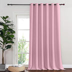 NICETOWN Room Divider Curtain 132 Inches Long, Wide Blackout Sliding Door Curtain for Bedroom, Room Darkening Privacy Window Curtain for Patio Door (1 Panel Set, Rouge Pink, 80 x 132 Inch)
