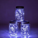 Solar Mason Jar Lid String Lights, 6 Pack, 30 LED Cool White