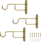 Ilyapa 3 Pack Metal Wall Plant Hangers - 7 Inch Plant Hanger for Indoor - Rustic Brass Finish Hooks for Hanging Plants, Baskets, and Macrame - Indoor Hangers for Plants, Lanterns or Wind Chimes