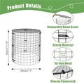 Plant Protector Cages with Removable Covers, Black, 5 Sets