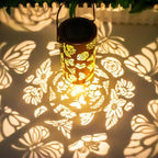 Butterfly Flower Birthday Gifts for Women, Solar Lanterns Outdoor Waterproof, Garden Decor Metal Hanging Decorative Solar Lights for Patio Yard Backyard Porch, Gardening Gifts for Women Mom Grandma