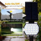 23 LED Solar Spot Lights Outdoor Waterproof, 2 Pack Solar Lights UP to 20Hrs, 3 Brightness Levels Spotlight Landscape Lighting, Auto ON/Off Outdoor Solar Lights for Yard, Garden, Lawn (Cool White)