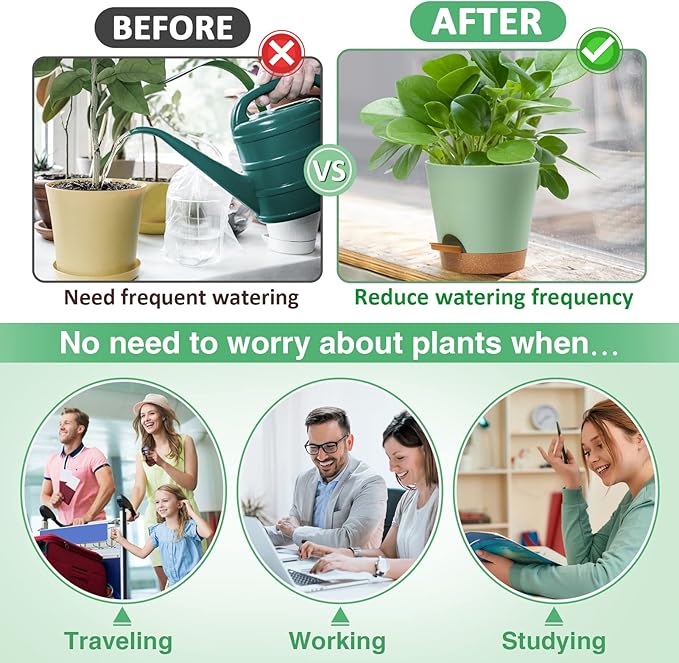 Aulock 6in Self Watering Pots for Indoor Plants - 3pcs Bottom Watering African Violet Planters with Drainage, Plastic Houseplant Flower Pots for Snake Plant Succulent Garden Live Plants