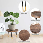 Plant Stand Indoor Outdoor, Mid Century Style Walnut Wood Color Plant Stand,Waterproof Design Modern Plant Table,Easily Assemble Come With Tools,Nice For Room Decor (L)