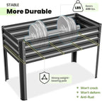 KING BIRD Raised Garden Bed with Irrigation System and Legs Galvanized Elevated Planter Box 48×24×31.5 in for Backyard, Patio, Balcony, 400lb Capacity, Dark Grey