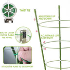 8 Pack Tomato Cage Plant Support Cages for Garden, 18 inches Tomato Trellis for Climbing Plants, Upgrade Garden Plant Stakes with Adjustable Ring, Tomato Rings for Support
