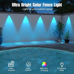 Solar Led Wall Light,Rgb Color Changing Spotlight - Waterproof Outdoor Garden Path Lighting Patio Fence Lights,10 Modes Auto On/Off,Ip44 Abs Material,No Wiring Needed For Yard & Courtyard (12 P)