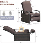 ATR ART TO REAL Outdoor Recliner, Outdoor Wicker Recliner Chair with 5.5'' Thickness Cushions, Automatic Adjustable Rattan Patio Chaise Lounge Chairs, Aluminum Frame, Anti-UV and Rustless
