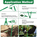 Cludoo 393PCS Garden Stakes Set with 120 Sets Fiberglass Plant Stakes Sticks Supports and Accessories, DIY 4ft 5ft 6ft 7ft Tomato Stakes for Tomato,Vegetables, Pepper, Indoor Outdoor Spring Plants