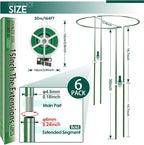 Half Round Plant Support Stakes, 30 Inch Adjustable, Green Coated
