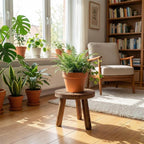 Delma Wood Plant Stands Indoor, 5-Pack Single Plant Stand for 6-12 Inch Pots, Mid-Century Modern Plant Stool, Tall Plant Stand for Large Plants for Living Room, Balcony, Office (Dark Brown, 5-Pack)