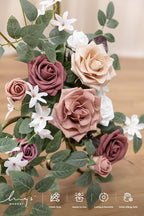 Artificial Greenery Floral Swag Set of 2, Dusty Rose/Mauve Silk Wedding Decor