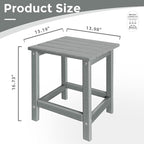 Outdoor Side Tables Adirondack, HDPE Small Table for Patio,Outside End Table for Porch, Deck, Pool, Weather Resistant/Easy Maintenance