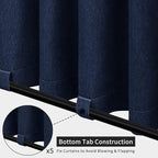 Easy-Going Linen Look Outdoor Curtains Waterproof Windproof Porch Curtains, Soft Thicken Outdoor Privacy Curtains for Patio, Gazebo, Grommet Top and Tab Bottom Drape, 1 Panel, 110x84 inch, Navy