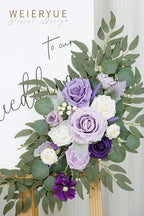 Artificial Flower Swags, Purple Silk, Pack of 2 for Wedding Arch Decor
