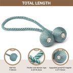 Hion Magnetic Curtain Tiebacks Gray Blue 6 Pack, Curtain Tiebacks Buckles Holdbacks Holders Hooks Clip for Home Bedroom Office Decorative Thick or Thin Curtain