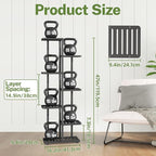 iDavosic.ly Plant Stand Indoor Outdoor, 6-Tier Tall Metal Flower Shelf for Heavy-Duty Large Planters, Corner Orchid Display Rack for Living Room Balcony Patio Porch, Space Saving, Modern Black