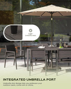 5-Piece Outdoor Dining Set, Aluminum Dining Table Set for 4, Patio Table and Chairs Set with Umbrella Hole, All Weather HDPS Outdoor Table and Chairs for 4 (Charcoal)