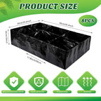 Woanger 8 Pcs 35 Gallon Fabric Raised Garden Bed Garden Bags to Grow Vegetables Planting Garden Containers for Vegetables Outdoor Grow Boxes with 6 Grids Rectangle Planter Pots for Potato Tomato Fruit