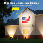 Boajuna Solar Spot Light Outdoor, Solar Landscape Spotlight Waterproof Security Wall Lamp Lights for Patio Yard Lawn Driveway Trees Flags Christmas Decor