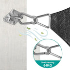 Sun Shade Sail Hardware Kit 8 Inch for Rectangle & Triangle Shade Sail Install, Stainless Steel ShadeSail Fixing Accessories for Outdoor Patio Canopy Garden, Heavy Duty Awning Attachment 40 Set