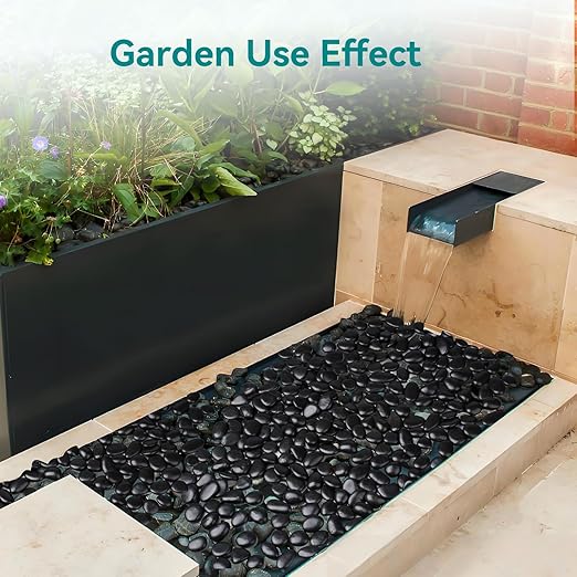 30 lbs Black Rocks for Planters, 1"-2" Decorative Rocks for Potted Plants, Polished Garden Stones for Outdoor Landscaping, Walkways, Yard, River Rocks for Flower Pots, Vase