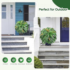 Set of 2 Large Autumn 88 Leaves Artificial Ferns for Outdoors Look Real, Fake Faux Boston Ferns for Outdoor Planter Realistic UV Resistant Artificial Fake Plants for Porch Patio Hanging 47 inch