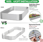 3 Pack Raised Beds for Gardening, Corrugated Galvanized Steel Raised Garden Bed, Outdoor Metal Above Ground Garden Bed for Vegetables and Flowers-4x2FT