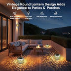 Solar Lanterns Outdoor Waterproof: 4 Pack White Hollow Out Metal Solar Lights - 2 Lighting Colors Outside Patio Garden Yard Porch Indoor Tabletop Decorations - Unique Gifts for Women Mom Wife