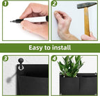 LITLANDSTAR 18 Pockets Hanging Grow Bags, 2 Pack Horizontal Wall Planter Plant Grow Bags Outdoor Indoor Hanging Planter for Balcony/Railing/Fence/Yard/Garden/Home Decoration, Black