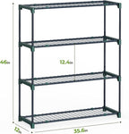 Ohuhu Plant Greenhouse Shelves 4 Tier 2 Pack Extra-Wide Stable Green House Shelving for Outdoor, 35x12x42 Inch Portable Rustproof Metal Shelf Plant Stand Rack Greenhouse Accessories