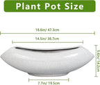 Ceramic Bonsai Tree Pot - 18 Inch Ceramic Pots for Plants, Large Succulent Planter with Drainage Hole for Indoor Outdoor, Unique Planters for Flower, Home Decor, Gardening Gifts, White-Black