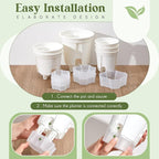 Self Watering Pots for Indoor Plants with Deep Reservoir and High Drainage Holes for Outdoor Plants and Flowers, Bare Root Planter(4.72'', 5.91'', 7.09'',White,9 Pcs)
