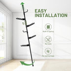 Tension Rod Plant Stand, Plant Poles for Hanging Plants Indoor, Metal Tension Pole Plant Stand with 6 Hangers, Floor to Ceiling Hanging Plants Stand(Fit 3.6-10ft)