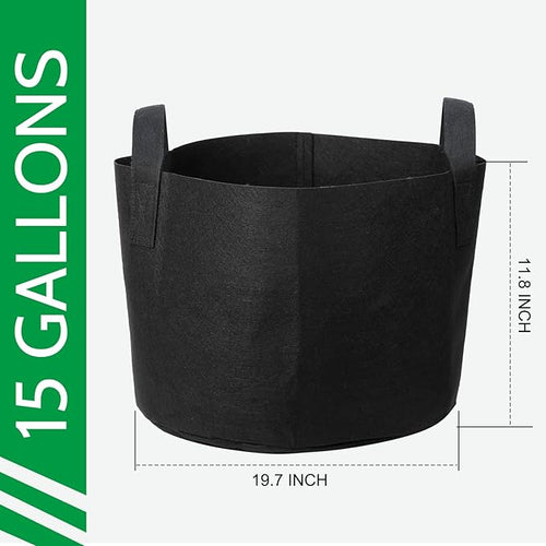 12-Pack 15 Gallon Grow Bags, 300G Thickened Nonwoven