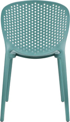 2xhome Set of 3 Patio Dining Chairs | Modern Stackable Outdoor Pool Side Chair | Weather Resistant Plastic for Yard, Porch, Balcony, Kitchen, Teal