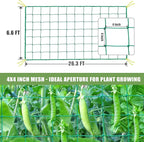 Garden Trellis Netting - Heavy Duty Trellis Net for Climbing Plants, 26.3x6.6Ft Plant Netting for Cucumber, Tomato, 27 Strands Nylon & 4x4 IN Mesh, Grow Netting for Fruits, Vegetables, Grape, Bean,Pea