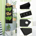 Cosmos Hanging Wall Planter with 4 Pockets Vertical Garden Planter Wall Mounted Flower Pouch Plant Growing Bag Garden Tools Storage Bag for Outdoor Decor