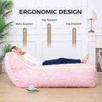 Giant Bean Bag Lounger Chair for Adults with Soft & Cozy Plush Fabric,Memory Foam Filled Beanbag Chair for Family Living Room,Bedroom and Game Room (Pink)