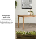Walker Edison Dominica Contemporary Slatted Outdoor Dining Table, 34 Inch, Brown