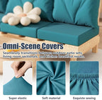 Cushion Covers Petrol-Blue Stretch-Fit 8 Pack, 19 Inch Square