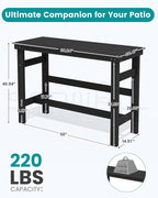 SERWALL 41" Outdoor Bar Table, All Weather HDPE Patio Bar Counter Height Table, Rectangle Patio Bar Table for Outside, Garden, Backyard, Balcony, Poolside, Black