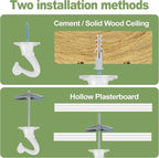 Ceiling Swag Hook Sets - Heavy Duty Hooks with Mounting Hardware for Hanging Plant, Ceiling or Extender Chains - Easy Install with Screws/Brackets (10 pcs - White)