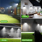 Solar Lights Outdoor Waterproof, 186 Bright LEDs Dusk to Dawn Motion Security Flood Lights with Remote for Outside, Garage,Yard,Patio, 4 Pack