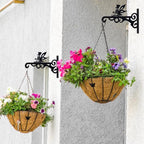 hogardeck Plant Hangers Outdoor Decor, 2 Pack 10” Metal Hanging Plant Bracket with Fairy for Garden Patio Yard Decor, Anti Rust Plant Hooks for Hanging Plants, Bird Feeder, Wind Chime, Lantern