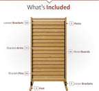 6.1ft H x 3.1ft W (1 Panel) Freestanding or Surface Mount Enclo Solara Louvered Screen, Wood Privacy Fence, Balcony Privacy Screen, Decorative Panel, Upgrade your Outdoor Patio, Porch or Deck, EC18044