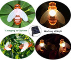 SEMILITS Solar String Lights 20LED Outdoor Waterproof Simulation Honey Bees Decor for Garden Xmas Decorations Warm White