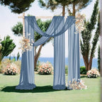 Outdoor Curtains: Dusty Blue Sheer Gauze Arch Drape, 2 Panels, 29 x 240 Inch