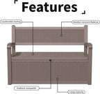 80 Gallon Outdoor Storage Bench Deck Box Waterproof Lockable,Outdoor Storage Furniture for Patio,Garden and Porch,Tools and Cushions（ Grey）